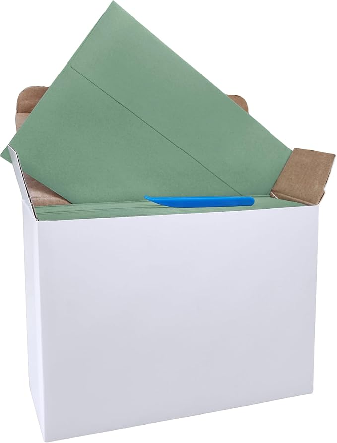Winlyn 100 Pcs Sage Green A7 Invitation Envelopes 5 1/4 x 7 1/4 Square Flap Envelopes Self Seal 73lb for Wedding Shower Birthday Graduation Mailing Invitation Announcement 5 x 7 Greeting Cards Photos