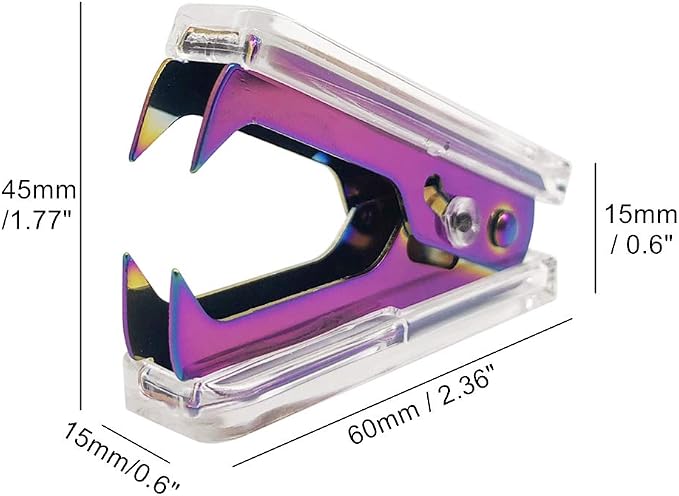 NatSumeBasics Cute Staple Remover Rainbow Clear Stapler Puller Removal Tool for Home Office School Desk Accessories Gift (Rainbow)