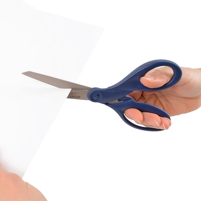Westcott 17509 8-Inch Titanium Heavy-Duty Scissors, Navy
