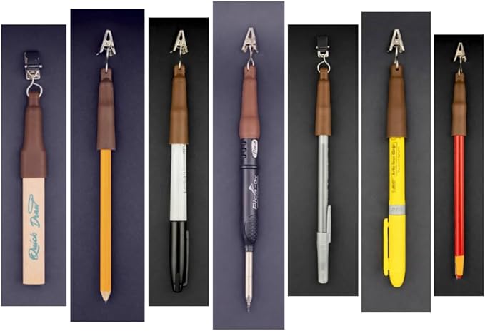 Quick Draw Magnetic Pencil Holder – Clip-On Tool Holder for Carpenter Pencils, Mechanical Pencils, Pens & Markers, Flexible Silicone Grip, No-String Quick Access (5)