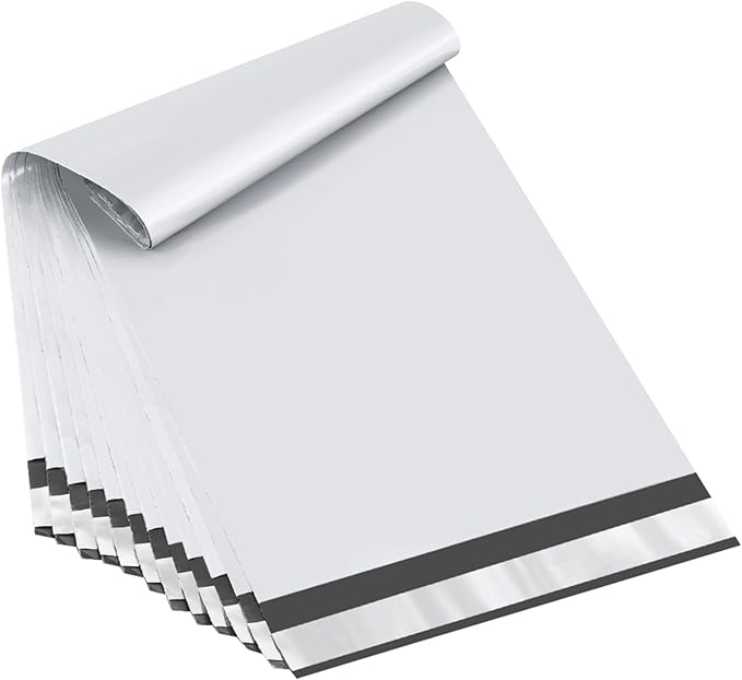 UCGOU 11.5x21 Long Poly Mailers White Shipping Bags Self-Sealing Waterproof and Tear-Proof Shipping Envelope for Small Business Envelopes Bag for Unique Items Long Mailers Poly Bags 50 Pack