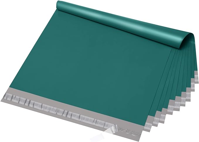 Fuxury Large Poly Mailers 24x24 Inch 50 Pcs, Waterproof XL Shipping Bags for Clothing, Strong Adhesive Packaging Shipping Envelopes, Self Sealing Mailers Plastic Mailing Bags for Business,Forest Green