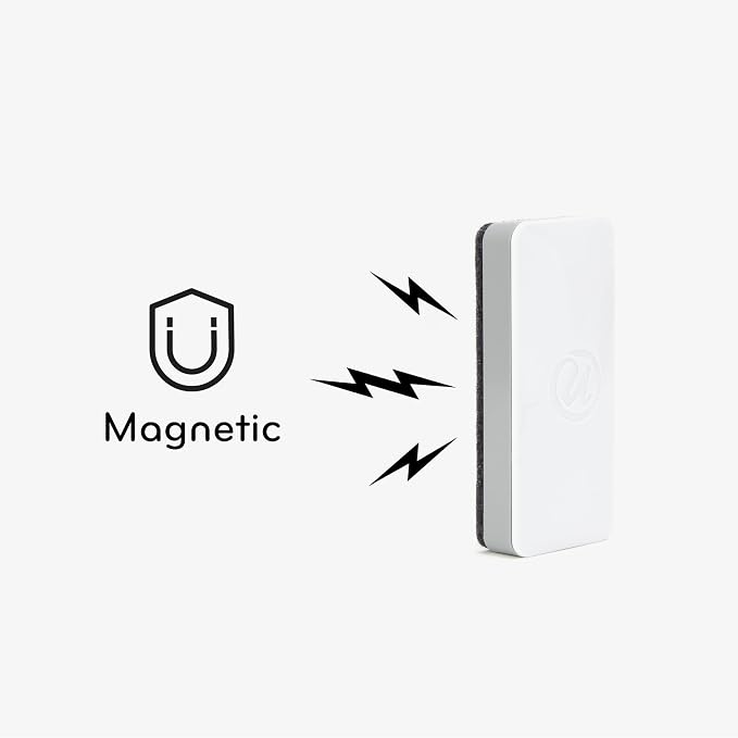 U Brands Magnetic Dry Erase Board Felt Eraser, 2"x5"x1", White, Lightweight Modern Design