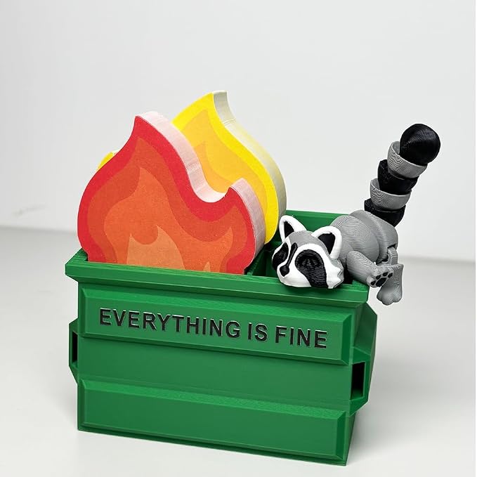 Funny Garbage Can Fire Pen Holder 300 Sticky Notes -Gag Gifts for Coworkers | Garbage Can Fire Pen Holder 300 Sticky Notes. Cute Office Decor Desk Organizer White Elephant Gag Gifts Coworkers Men Women