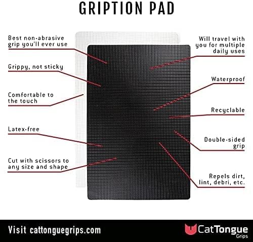 8"x12" Non-Slip Grip Pad, Non-Adhesive, Black & Clear, 2-Pk | Gription's unique non-rubber material with double-sided traction is perfect for desks, workstations & countertops