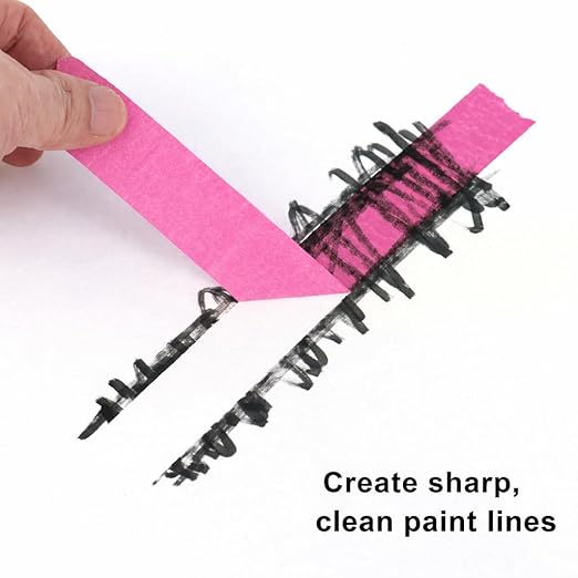 3 Pack Pink Painters Tape - Masking Tape 1 Inch Wide - Multi-Surface, Smart Adhesion, Indoor & Outdoor - 270FT Total - Paint Tape for DIY, Labeling, Art, Car, General Purpose (#3910)
