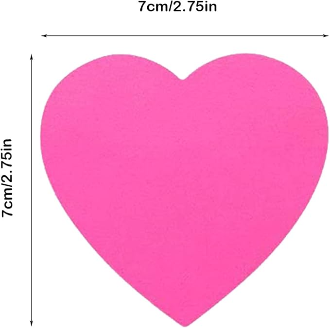 Sticky Notes, 560 Sheets 3 × 3 Inches Heart Shaped Bright Colors Self Sticky Notes Pad Colour Sticky Notes for Home Office Notebook(8 Color)