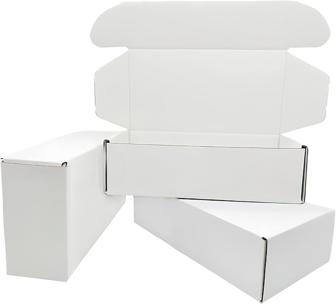 Small White Box 7 x 5 x 2 Inch Recyclable Corrugated Gift Mailers Storage Business Packaging Shipping Boxes 50 Pack