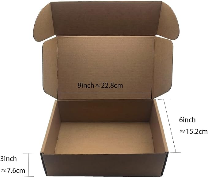 9x6x3 inch Shipping Boxes Pack of 25, Brown Corrugated Cardboard Mailer Box | Kraft Mailer Box for Packaging and Shipping Small Business, DIY Cardboard Mailing Box for Birthday Wedding Party Gift Giving
