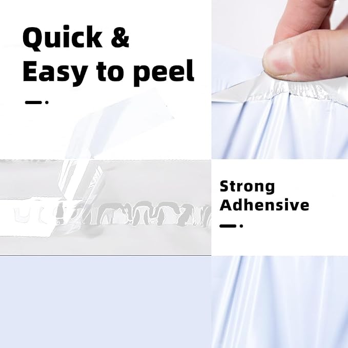 POLYSELLS 50 pcs 12x15.5 Inches White Poly Mailers Shipping Envelopes, Strong Adhesive Sealing, Waterproof, and Tear-resistant Postal Mailing Bags for Clothing and Accessories