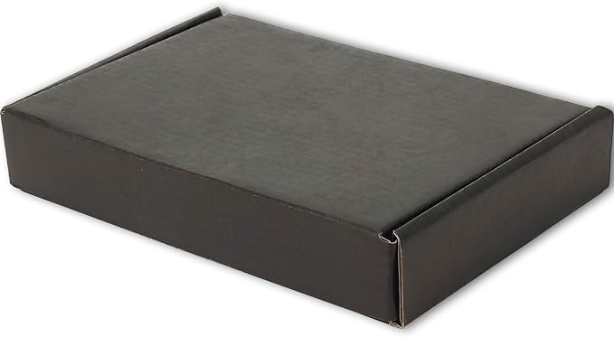 7x5x1 Shipping Boxes Black Mailer Corrugated Cardboard Box Set of 100 | for Packaging, Literature, Packing, Mailing, Storage, Small Business, Moving, Gift, Supplies, Quick Fold, Tab Locking