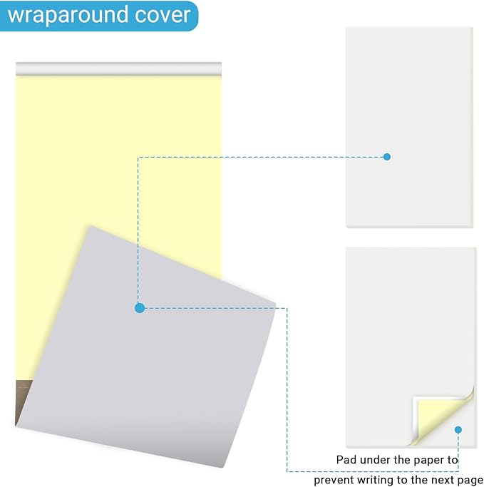 150 Sets 5.5X8.5 Inches Blank Carbonless Notepad, 2-Part Blank Carbonless Lab Notebook, Carbon Duplicate Copy Paper (50 Sets each Pad, 3 Pads)