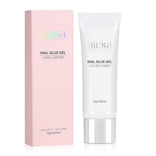 AILLSA Solid Gel Nail Glue for Nail Tips Strong Nail Glue for Press Ons Professional Fake Acrylic Soft Nails Glue U V Lamp Curing Needed - Long Lasting 15g / 0.5fl.oz