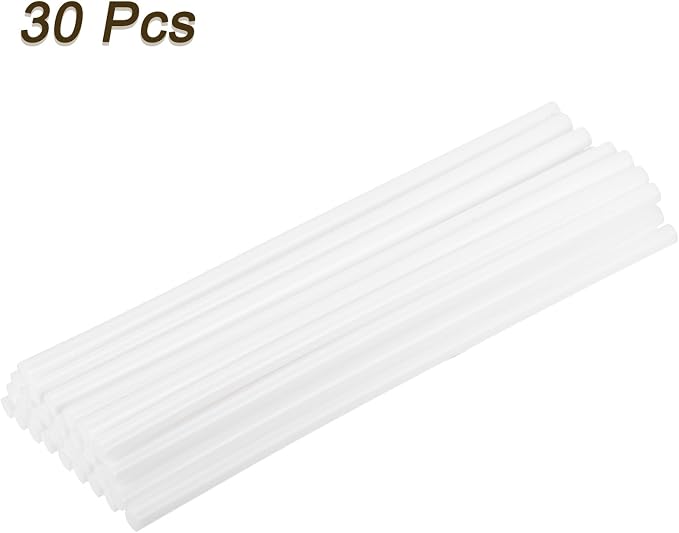 uxcell 30pcs Mini Hot Glue Gun Sticks 8-inch x 0.27-inch High Sticky Small Hot Glue Sticks for Glue Gun, White