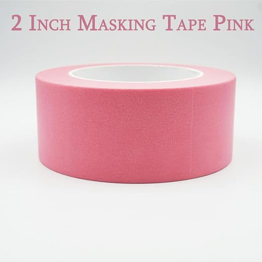 2 Inch Masking Tape Pink Painters Tape, Pink Paper Tape for Arts DIY Crafts Painting Labeling Decoration School Projects Home Office, 2 inch x 55 Yards
