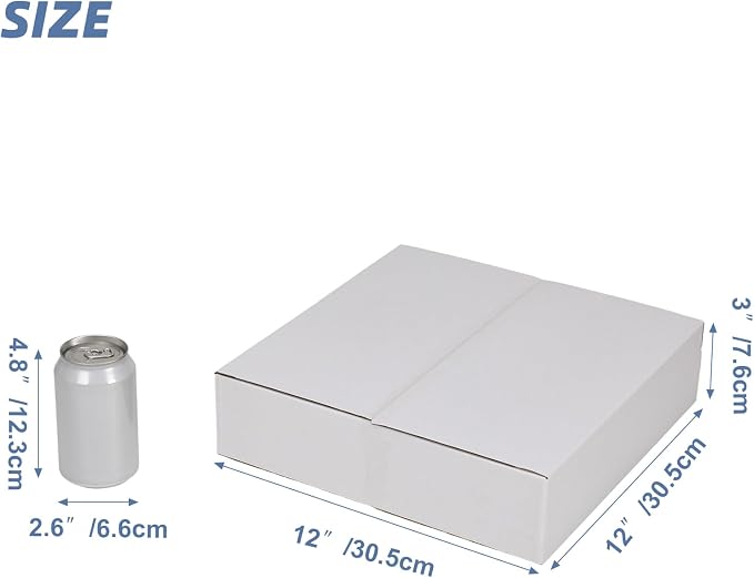 Hoikwo 12x12x3 Shipping Boxes Set of 15 | White Corrugated Cardboard Box for Small Business for Packaging Mailing