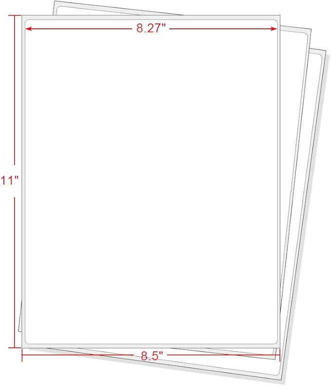 Full Sheet Address Shipping Labels - 8-1/2" x 11" - 8000 Labels