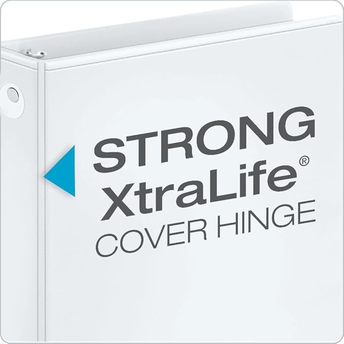Cardinal Economy 3 Ring Binder, 1 Inch, Presentation View, White, Holds 225 Sheets, Nonstick, PVC Free, 4 Binders (79510),(Pack of 2)