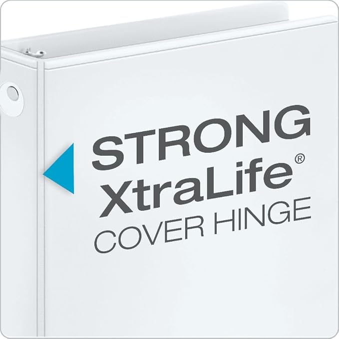 Cardinal Economy 3 Ring Binder, 1 Inch, Presentation View, White, Holds 225 Sheets, Nonstick, PVC Free, 4 Binders (79510),(Pack of 2)