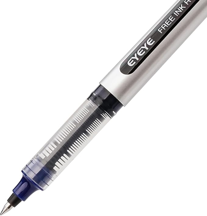 EYEYE Rollerball Pen 4 Black 4 Blue, 0.5mm Extra Fine Point Roller Ball Pen | Back to School Essential, Quick Drying, Liquid Ink Pens Fine Point Smooth Writing Pens for Journaling, Office Supplies