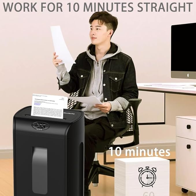 Paper Shredder for Home, 15-Sheet Cross Cut with 18L Pull Out Basket, P-4 Security Level, 3-Mode Design Shred Paper and CD/Credit Card for Home Office