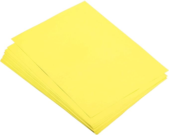 MECCANIXITY 50 Sheets Colored Copy Paper 8.3 x 5.8 Inch Printer Paper 80gsm Bright Yellow for Office Printing, Document Copying, Invitations, Forms, Art Projects