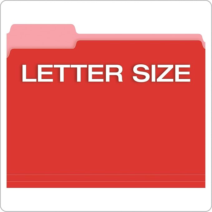 Pendaflex Colored File Folders Letter Size - 240 Pack of 12 Assorted Color Folders for Documents - 1/3-cut Tabs