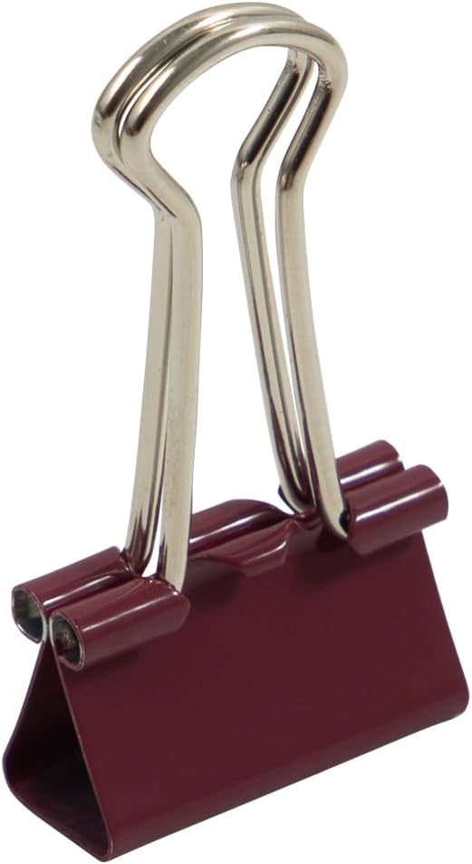 JAM PAPER Colorful Binder Clips - Small - 3/4 Inch (19 mm) - Burgundy Binderclips - 25/Pack
