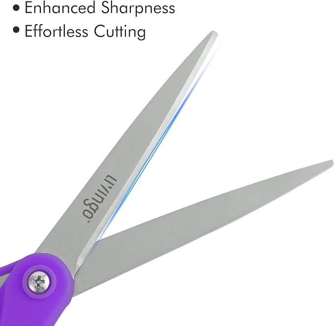 LIVINGO 36 Pack 8" Sharp Bulk Scissors Set All Purpose for Office & School | Stainless Steel Blades Shears for Middle High Teacher and Student Classroom Crafts Cutting Paper, Fabric