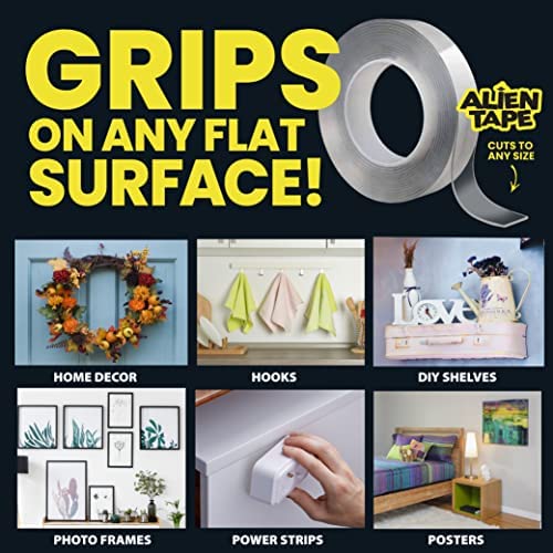 Heavy Duty Double Sided Tape, Nano Tape, Feet Clear Adhesive Tape for Poster Photo Wall Decor As Seen on TV, (1 Roll - 7 Feet)