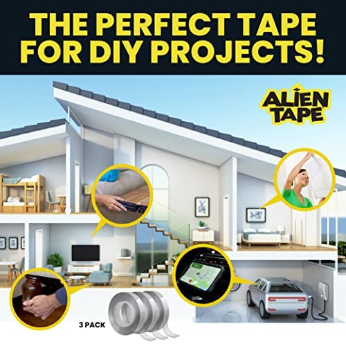 Heavy Duty Double Sided Tape, Nano Tape, Feet Clear Adhesive Tape for Poster Photo Wall Decor As Seen on TV, (1 Roll - 7 Feet)