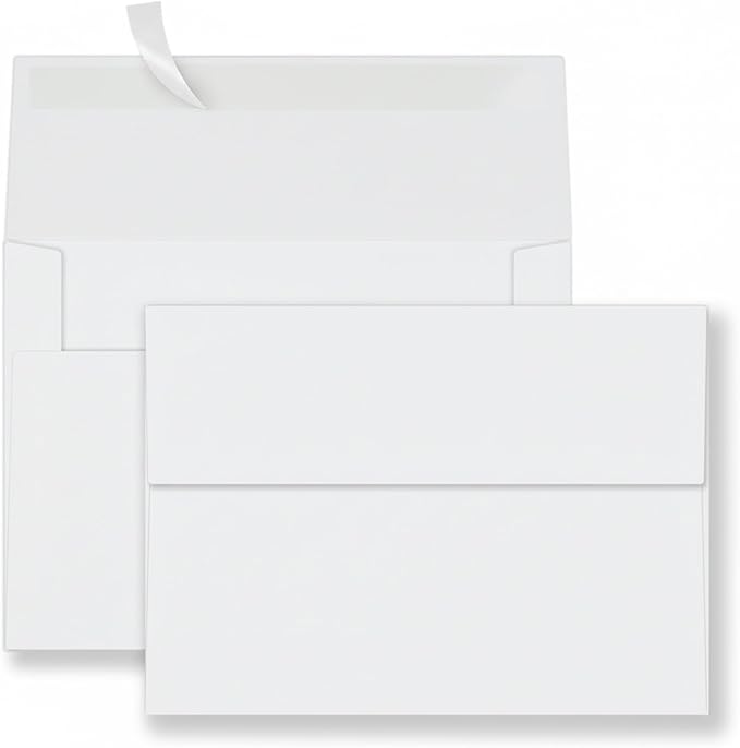 YINUOYOUJIA 100 Pack A4 Envelopes,4x6 White Envelopes,Self Seal for Invitations, Weddings, Baby Shower, Photos, Postcards, Greeting Cards, Mailing