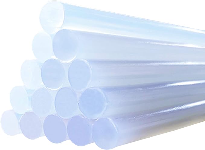 50 PCS Mini Round Hot Glue Sticks - 8 x 0.28-Inch Clear Compatible Glue Gun Sticks - Dual Temperature