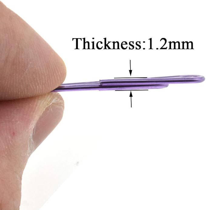 HAHIYO Paper Clips 1.3" (33mm) Length Purple Paperclips Vinyl Coated Prevent Scratching Tearing The Pages Sturdy for Bookmark Organize Home Office School 120 Pack