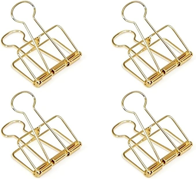4Pcs Gold Hollow Out Long Tail Wire Binder Clips Paper Binder Clip Large Binder and Paper Clips Small in Size and Light in Weight,Clips, Clamps,Office Products Tape, Adhesives and Fasteners 51mm
