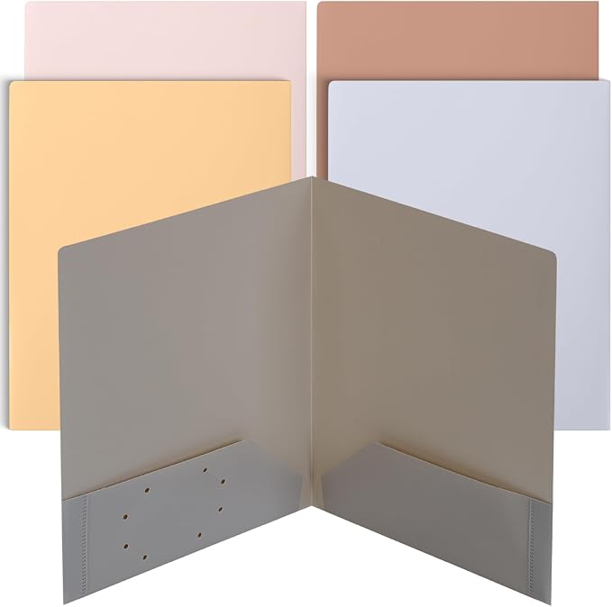 Mr. Pen- Plastic Folders with Pockets, 5 pcs | Aesthetic File Folder with Business Card Slot, 2-Pocket Folder, Back to School, Office, Filing Supplies