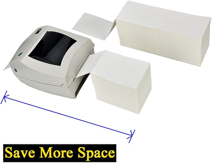 Immuson 4 x 6 Direct Thermal Shipping Labels with Perforations, Pack of 500 Thermal Labels, Permanent Adhesive, White Mailing Fanfold Label for Thermal Printer
