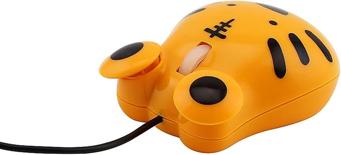 Sokelinn-six Wired Cute Mouse, USB Wired Mause for Kids with Lovely Cartoon Shaped, 1600PDI 3 Buttons Ergonomic Mini Mice for PC Laptop Desktop (Orange Tiger)