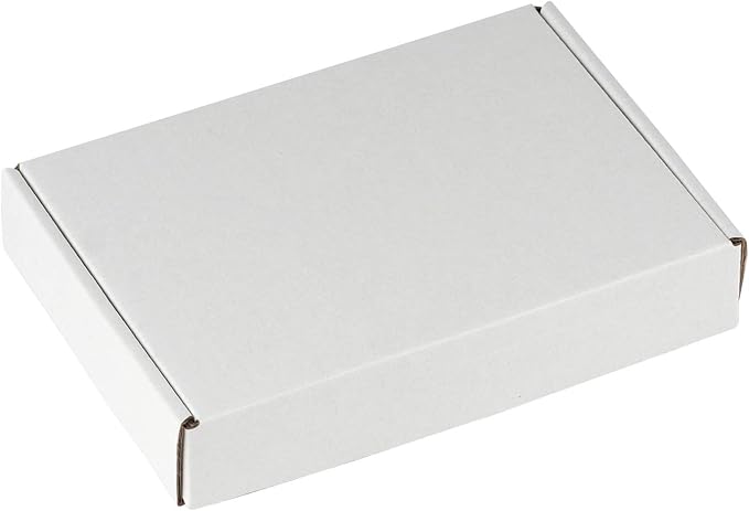 RUSPEPA Recyclable Corrugated Box Small Box Mailers - 6" x 4" x 1" - Cardboard Box Perfect for Shipping Small Mobile Phone Case - 50 Pack - White