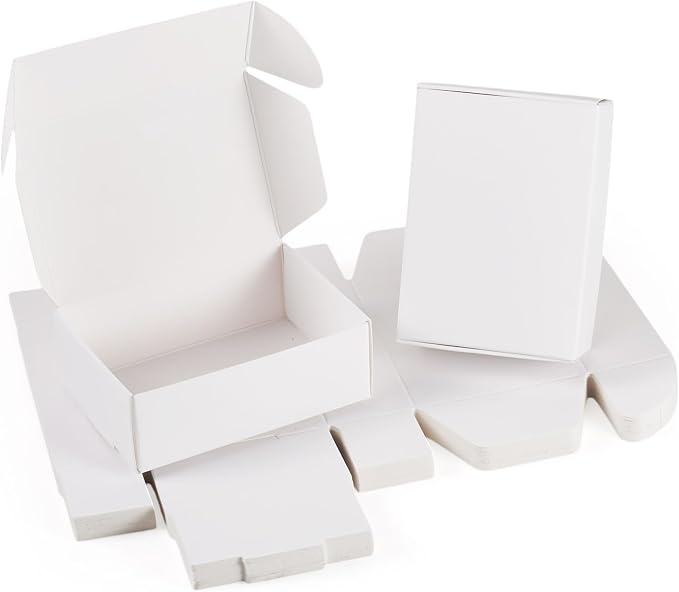 Craftdady 20pcs White Shipping Boxes 3.26"x2.36"x1.18" Foldable Paper Mailer Boxes for Small Business Small Gift Packaging Box for Moving Storage Jewelry Gift Box for Wrapping Mailing Present