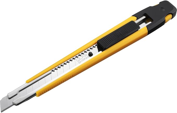 OLFA 9mm Slide Lock Utility Knife (A-1) - Multi-Purpose Retractable Precision Knife w/ Snap-Off Blade, Replacement Blades: Any OLFA 9mm Blade