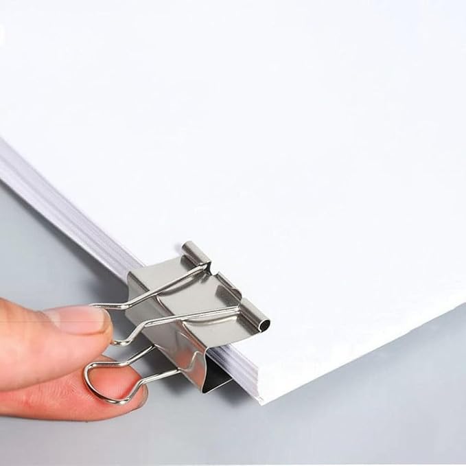 50 Pack Medium Silver Binder Clips 1 Inch (25 mm), Colored Paper Clamps, Middle Size Paper Clips for Office Home School Business 1"