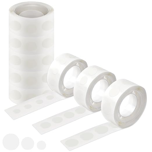 UPINS 800Pcs Glue Points Dots Removable Balloon Glue Adhesive Dots | 8 Rolls Double Sided Tape Dots Stickers, 6 to 15mm, Balloon Glue and Craft Supplies, Holiday Wedding Party Home Wall Decor