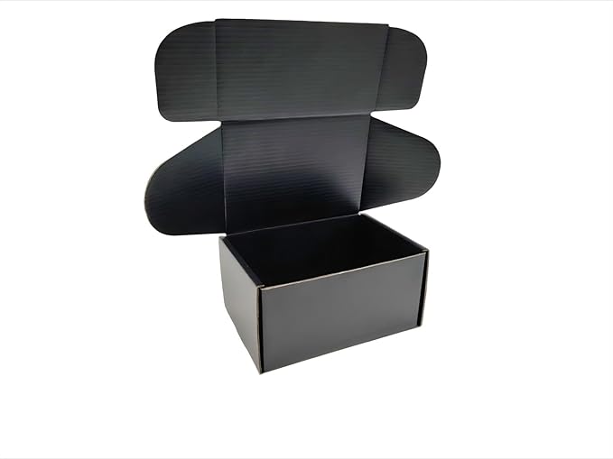 Black Cardboard Shipping Box Mailers 6.25 x 4.1 x 3 Inch Corrugated Packaging Storage Boxes 10 Pack (Inside Size: 5.5 x 4 x 2.9)