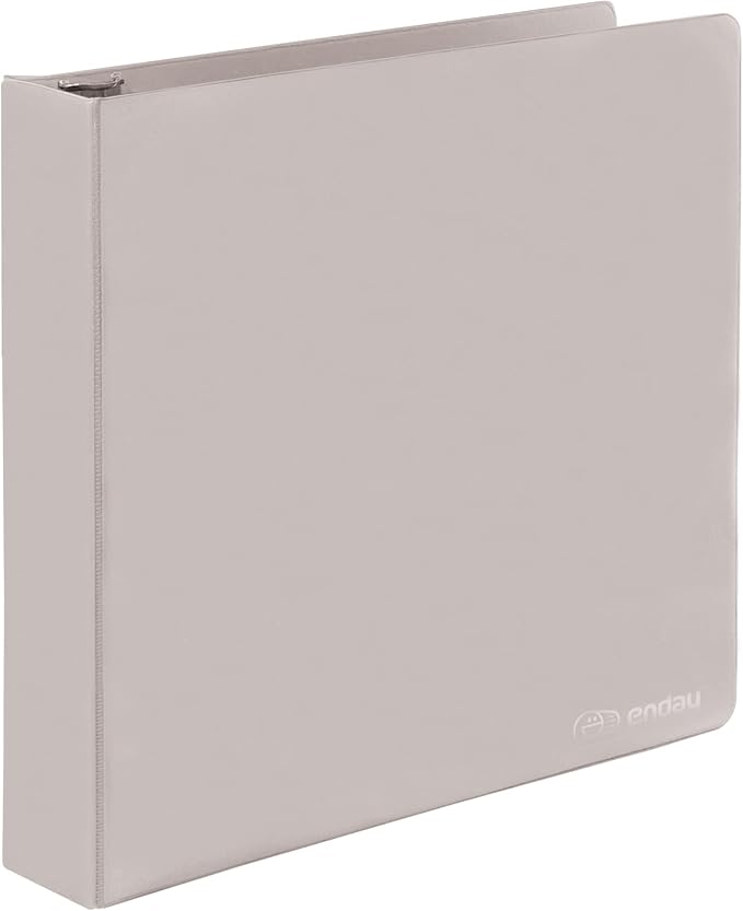 Enday 2 Inch 3 Ring Binder, Grey Heavy Duty Three Ring Binder, 480 Sheets Capacity - 2 Inch Binder for Home School and Office.