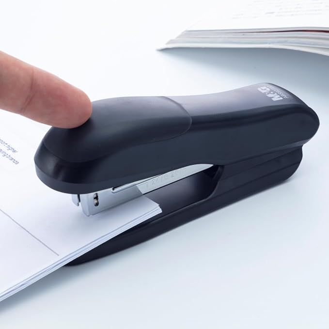 M&G Desktop Stapler Portable Stapler with 25 Sheet Capacity, Two Binding Modes, Classic Staplers with 1000 Staples, Durable Staplers for Office School Home (Black)