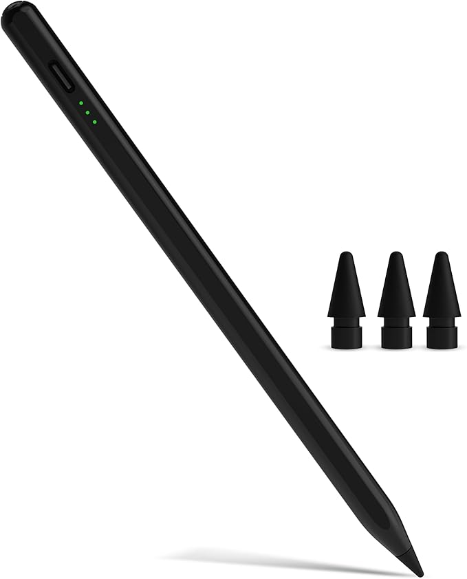 Pencil for Apple iPad 9th&10th Generation, Fast Charge Stylus Pen for 2024-2018 iPad 10/9/8/7/6th Generation, Air 11"/13" M2/5th-3rd, Pro 13"/11"/M4/12.9", Mini 6/5th, Palm Rejection, Tilt Sensitivity