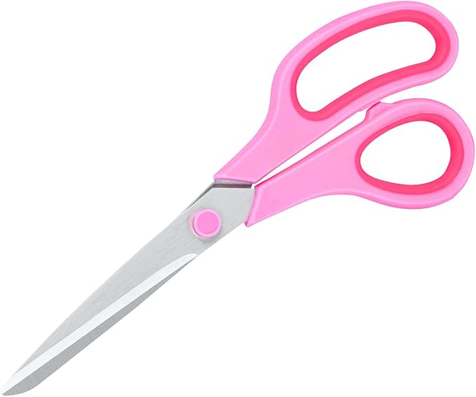 Scissors for Office Home School Craft Sewing Fabric Supplies(Pink), 8 Inch | Cute Pink, All Purpose, Stainless Steel