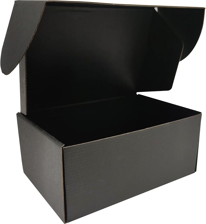 9x6x4 Shipping Boxes Set of 30, Black Mailer Corrugated Cardboard Box | for Packaging, Literature, Packing, Mailing, Storage, Small Business, Moving, Gift, Supplies, Quick Fold, Tab Locking