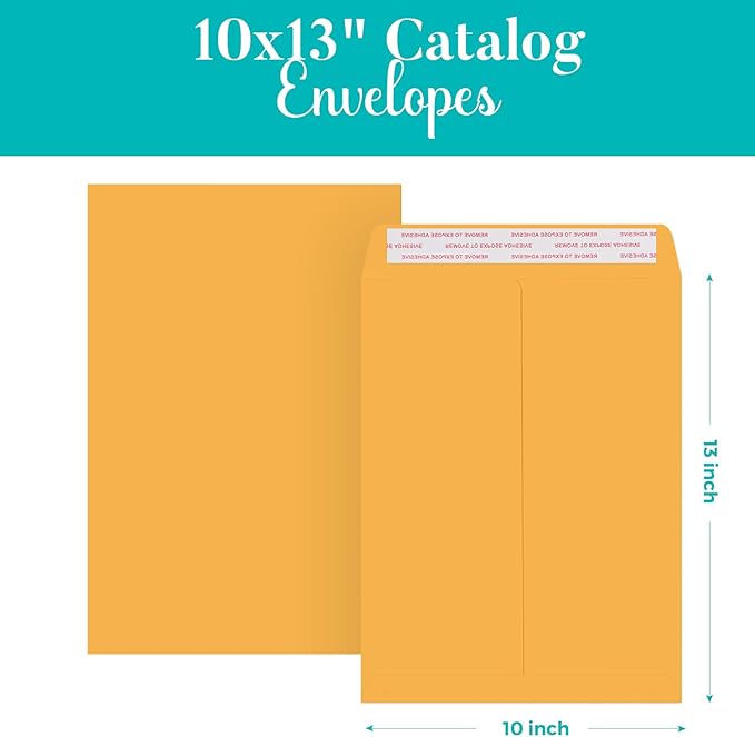 ACSTEP 600Pack Brown Envelopes Self Seal 10x13 Large Brown Kraft Catalog Envelopes, 10x13 Vanilla Envelopes for Mailing